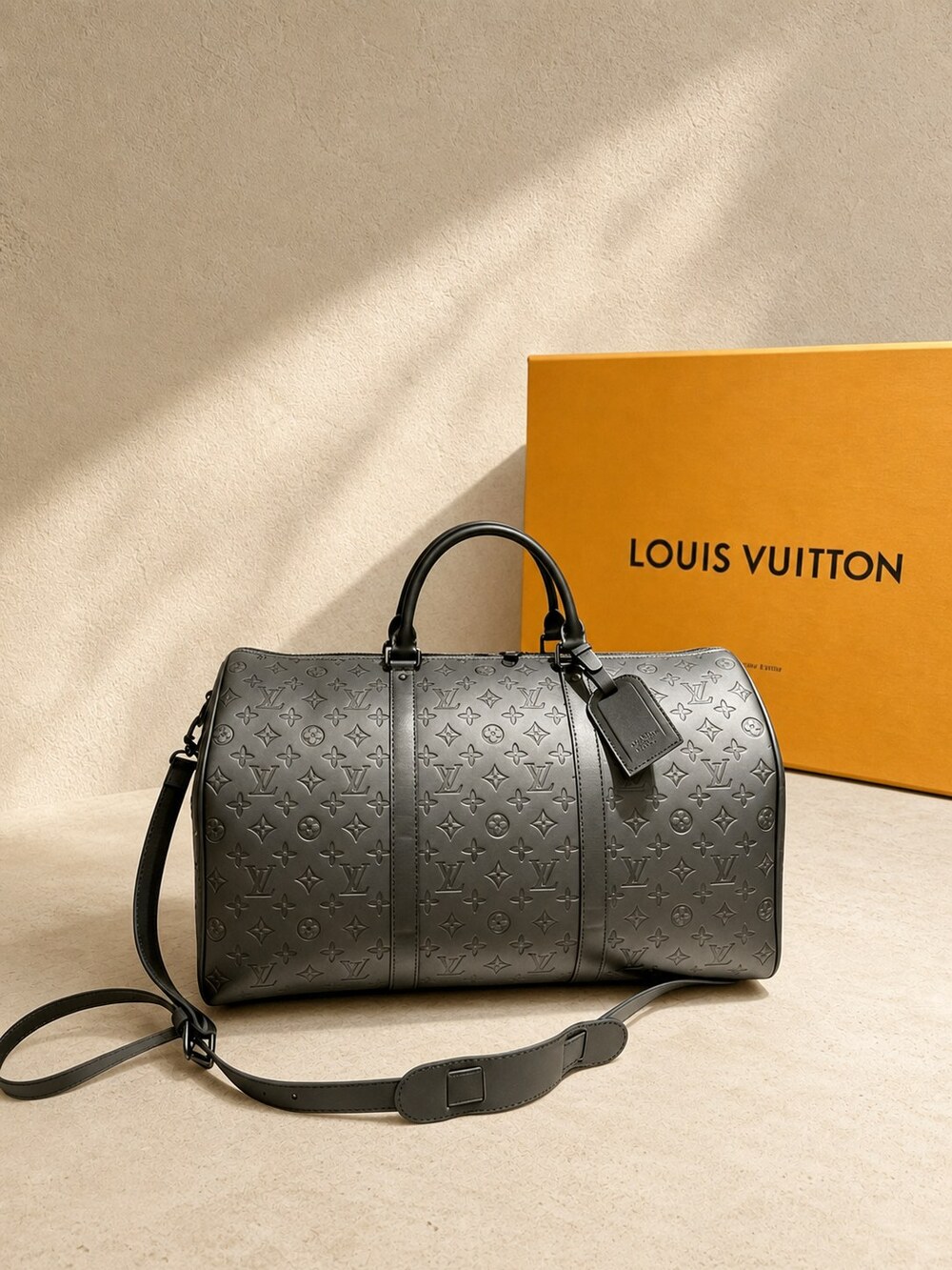 Monogram Shadow Leather Keepall 50 Travel Duffle by Louis Vuitton